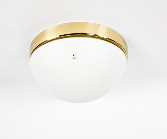 Image 1 of Peill & Putzler - wall lamp - ceiling lamp - brass - gold - glass - 1970's