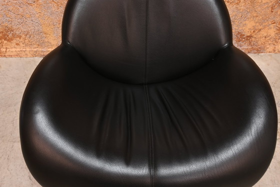 Image 1 of Black Leather Leolux Papageno Design Armchair