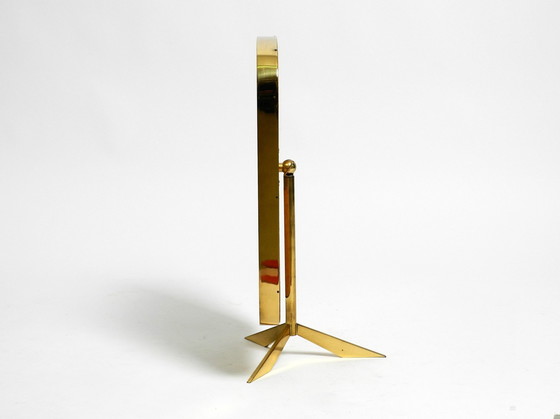 Image 1 of Beautiful, Rare, Large, Adjustable Mid-Century Brass Tripod Table Mirror By Vereinigte Werkstätten