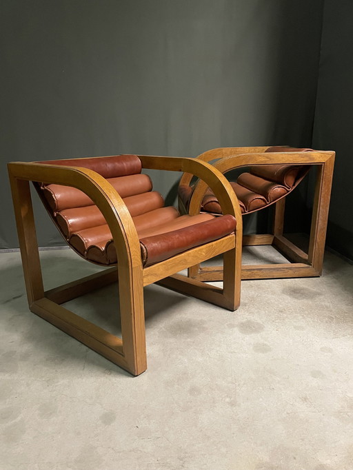 Rare Pair Of 1930'S Art Deco Lounge Chairs