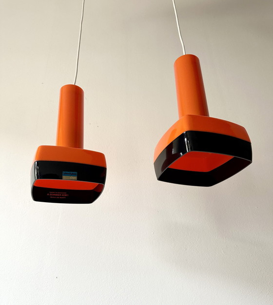 Image 1 of Pop Art Pendant Light, Denmark 1970S, Vintage Lamp, Space Age, Original Box, Design Bent Karlby For A. Schrøder Kemi - Ask Belys