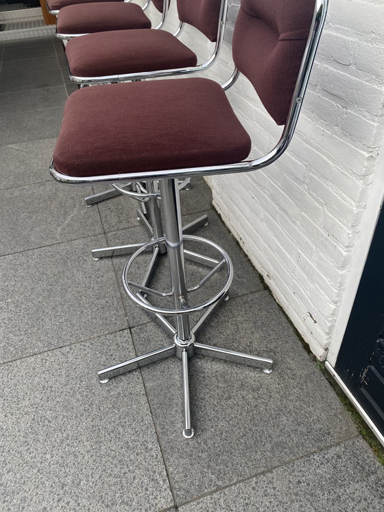 Image 1 of 4 Pieces Space Age Chrome Barstools