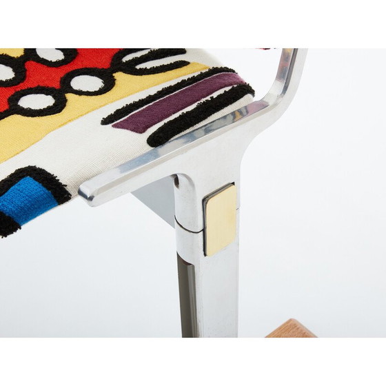Image 1 of Vintage metal and fabric bench by Giancarlo Piretti for Anonima Castelli, Italy 1970