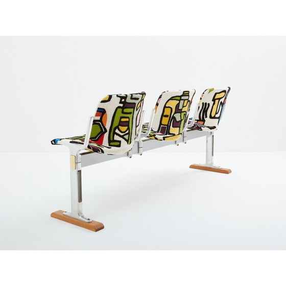 Image 1 of Vintage metal and fabric bench by Giancarlo Piretti for Anonima Castelli, Italy 1970