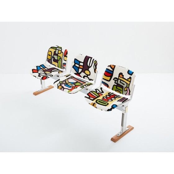Image 1 of Vintage metal and fabric bench by Giancarlo Piretti for Anonima Castelli, Italy 1970
