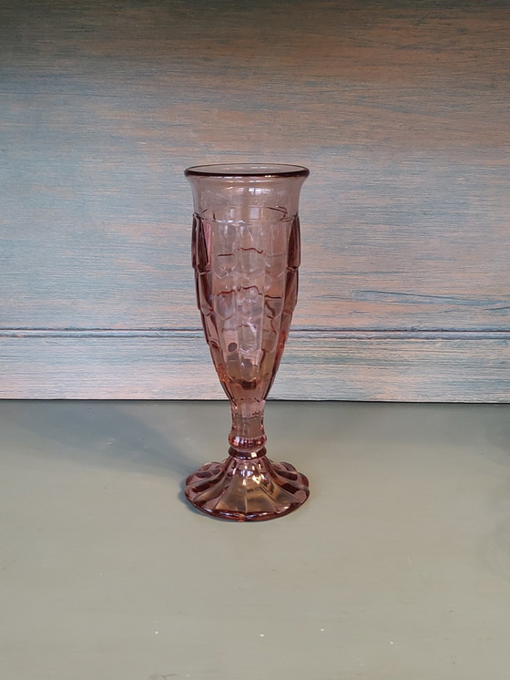 Image 1 of Celery Vase In Soft Pink Glass 