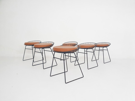 Image 1 of Cees Braakman For Pastoe Km05 Metal Wire Stools, The Netherlands 1958