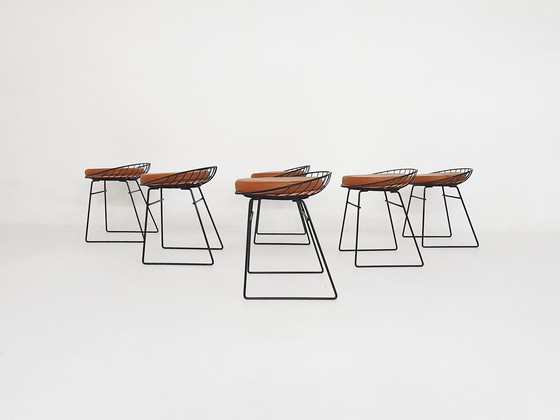 Image 1 of Cees Braakman For Pastoe Km05 Metal Wire Stools, The Netherlands 1958