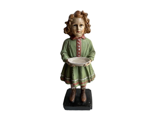 Nostalgic Statue Girl With Bowl