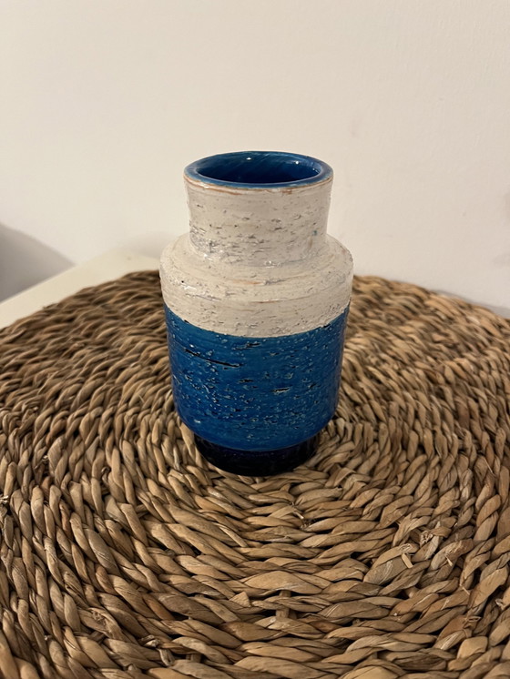 Image 1 of Bitossi vase blue/white 1960/70