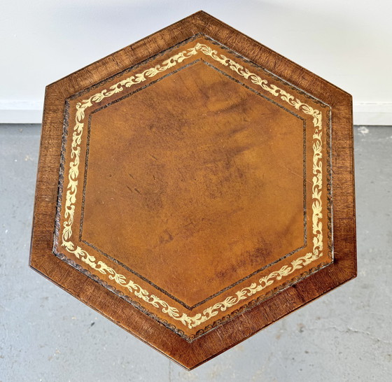 Image 1 of Regency Style Hexagonal Tri Leg Side Table