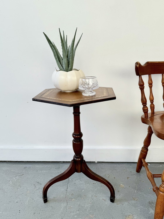 Image 1 of Regency Style Hexagonal Tri Leg Side Table