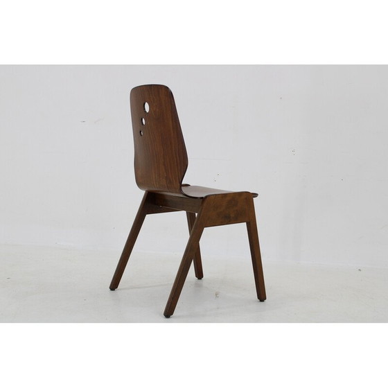Image 1 of Set of 7 vintage beech dining chairs, Germany 1970