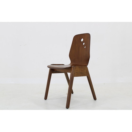 Image 1 of Set of 7 vintage beech dining chairs, Germany 1970