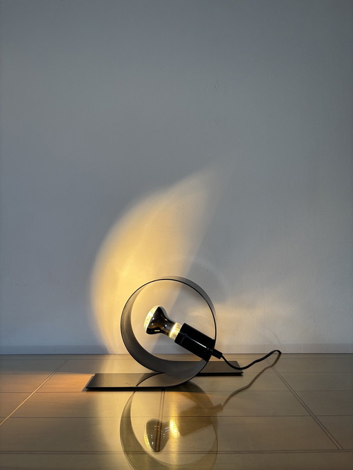 Modern Loop Lamp, Vintage Table Lamp, Massive Belgium, 90S, Pop Art, Industrial, Minimalist Design, Mid Century, Black Metal