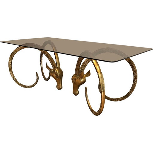 Vintage bronze coffee table by Alain Chervet, France 1970s