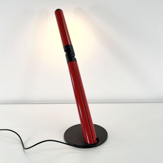 Image 1 of Red & Black Adjustable Neon Desk Lamp From Dil, 1980S