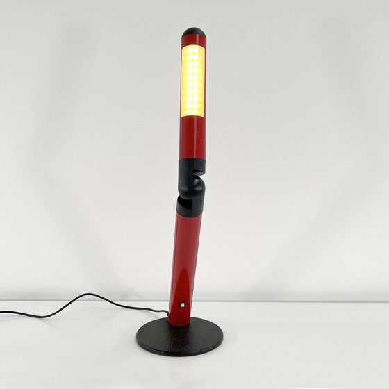 Image 1 of Red & Black Adjustable Neon Desk Lamp From Dil, 1980S