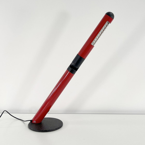 Image 1 of Red & Black Adjustable Neon Desk Lamp From Dil, 1980S