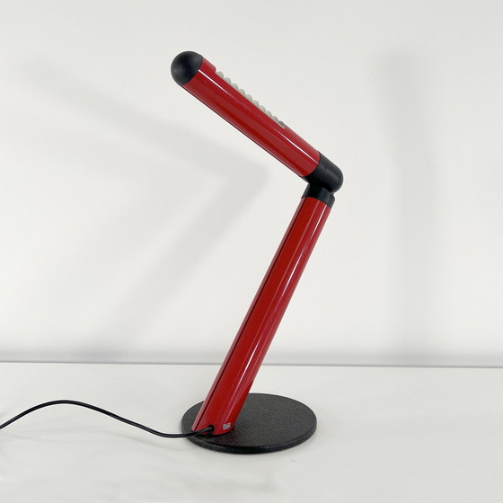 Image 1 of Red & Black Adjustable Neon Desk Lamp From Dil, 1980S