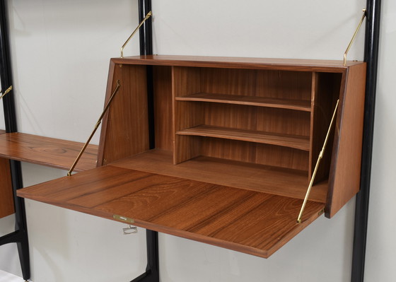 Image 1 of Louis Van Teeffelen Wall Unit In Teak And Brass For Webe, Netherlands – Circa 1950