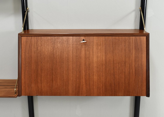 Image 1 of Louis Van Teeffelen Wall Unit In Teak And Brass For Webe, Netherlands – Circa 1950