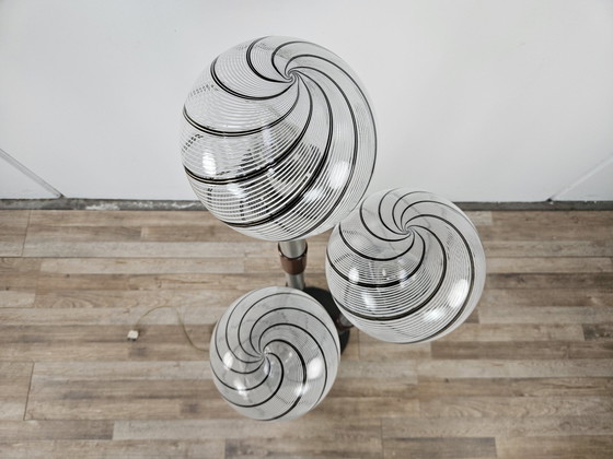 Image 1 of Murano Glass Swirl Floor Lamp With Three Light Points Mid Century 70S