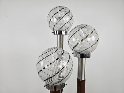 Murano Glass Swirl Floor Lamp With Three Light Points Mid Century 70S