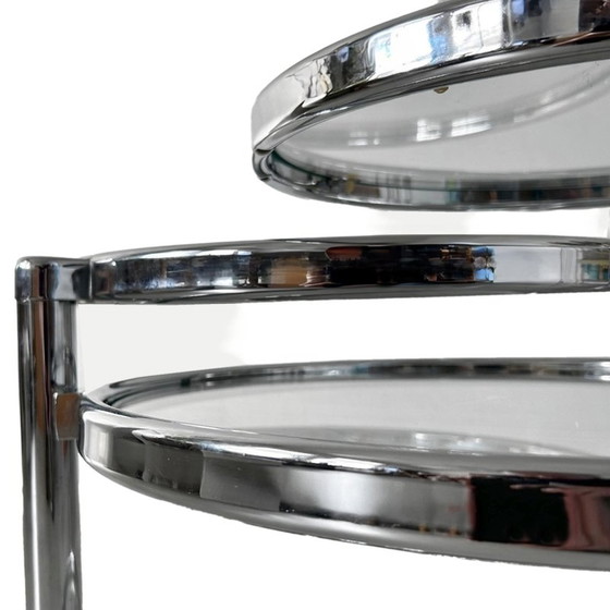 Image 1 of Space age chrome swivel coffee table Milo Baughman style