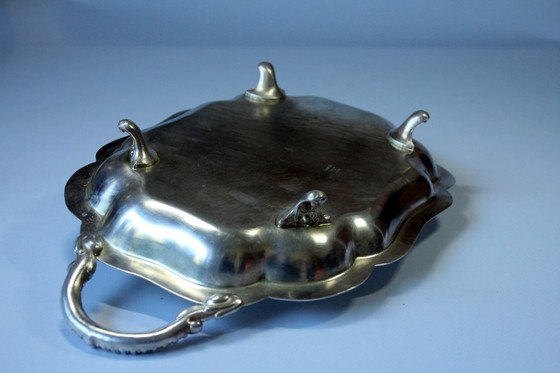 Image 1 of Plateau de service anglais sur pieds Lancaster Silver on Copper