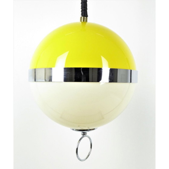 Image 1 of Bicolor "Bowl" ceiling light by Delmas - 1960s
