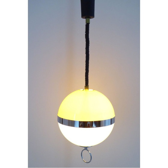 Image 1 of Bicolor "Bowl" ceiling light by Delmas - 1960s