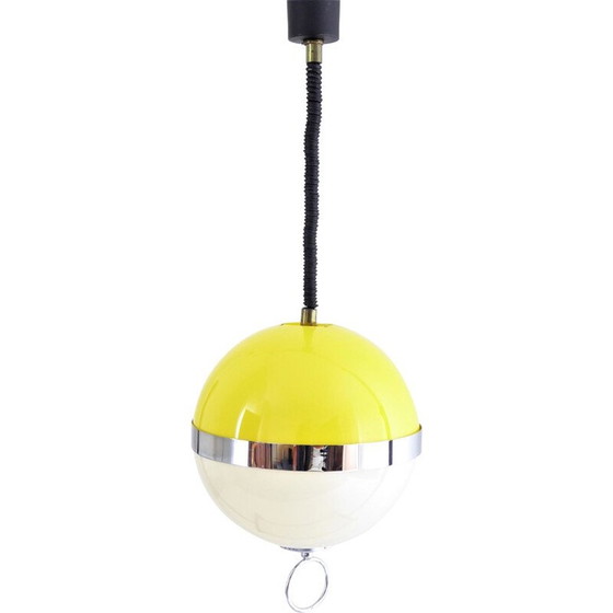 Image 1 of Bicolor "Bowl" ceiling light by Delmas - 1960s
