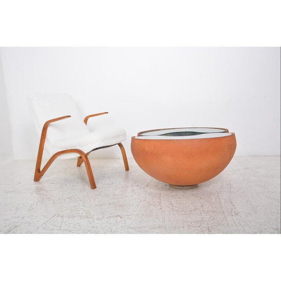 Image 1 of Vintage ceramic and glass coffee table by Pierre and Fabienne Bouillon, 1999