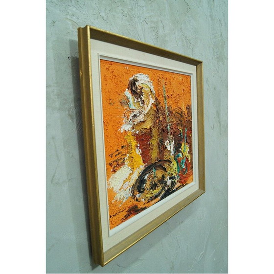 Image 1 of Scandinavian vintage abstract oil painting on canvas by Einar Persson, 1960