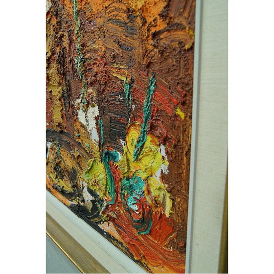 Image 1 of Scandinavian vintage abstract oil painting on canvas by Einar Persson, 1960