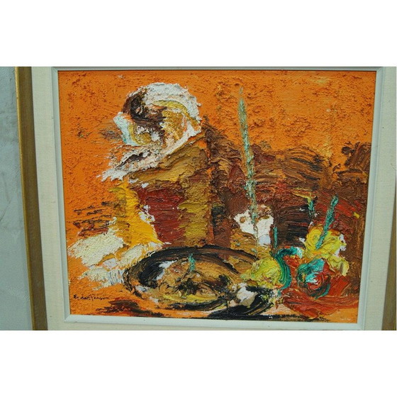 Image 1 of Scandinavian vintage abstract oil painting on canvas by Einar Persson, 1960