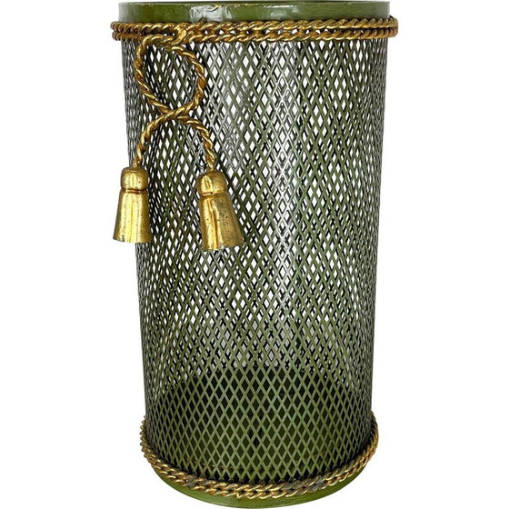 Image 1 of Vintage umbrella stand in gilded metal by Li Puma, Italy 1950s