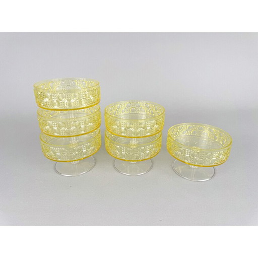 Set of 6 vintage plastic ice-cream cups, Germany 1960