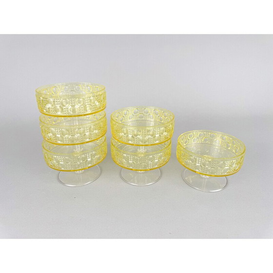 Image 1 of Set of 6 vintage plastic ice-cream cups, Germany 1960