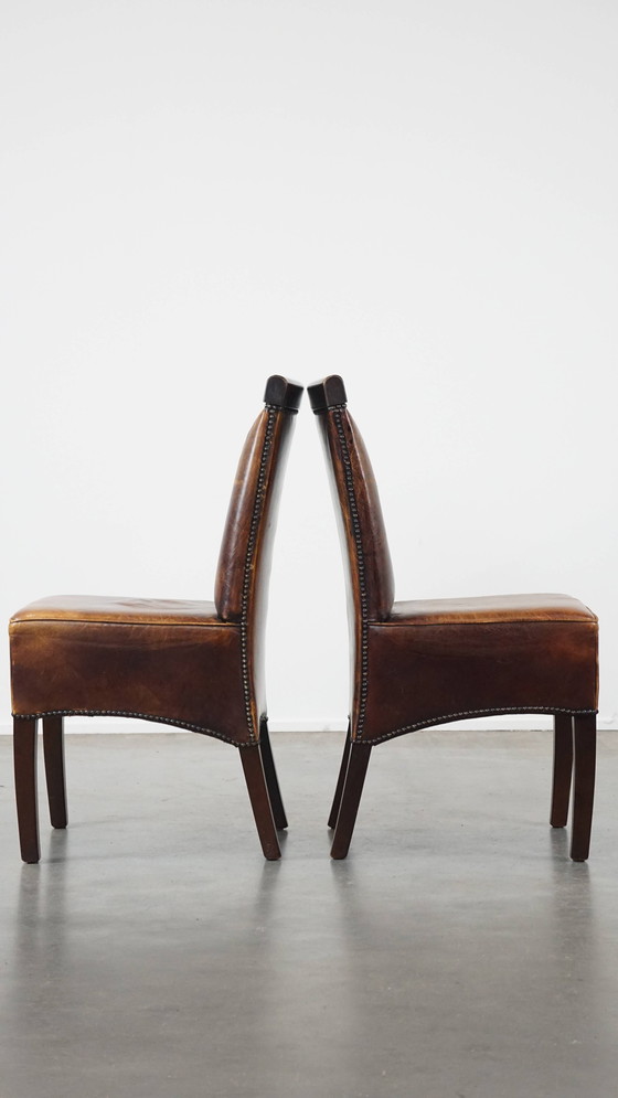 Image 1 of 6 X Art Deco Design Dining Chair Combined With Wood