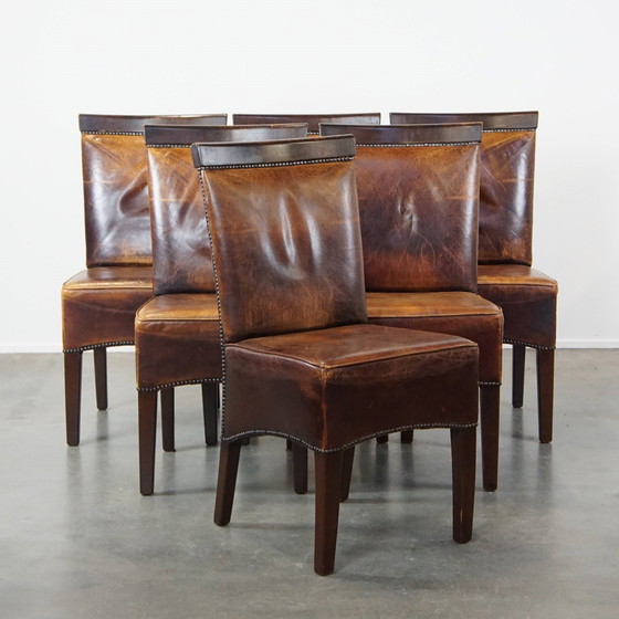 Image 1 of 6 X Art Deco Design Dining Chair Combined With Wood