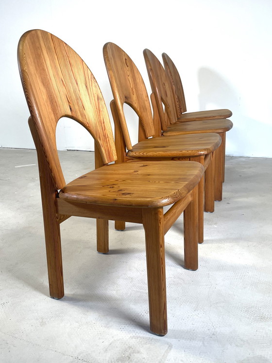 Image 1 of 4 Pine Dining Chairs In Nils Koefoed Style