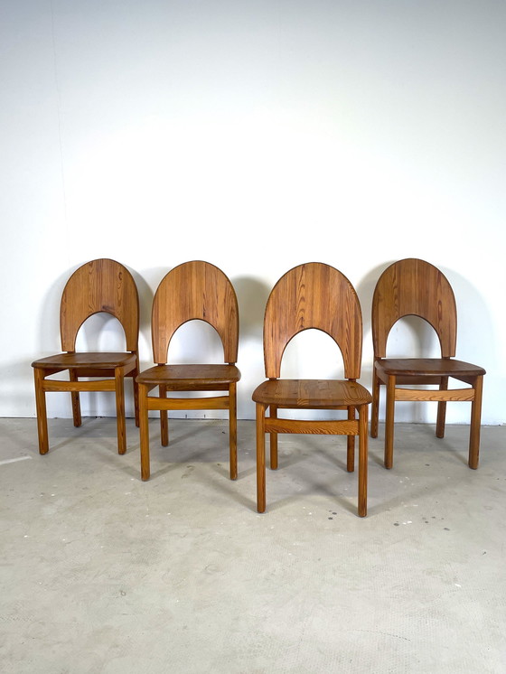 Image 1 of 4 Pine Dining Chairs In Nils Koefoed Style