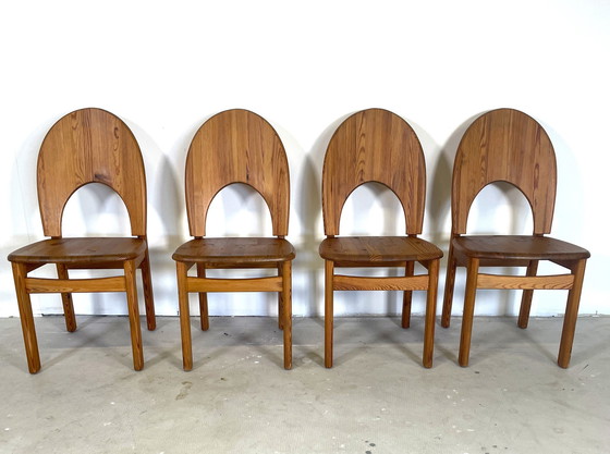 Image 1 of 4 Pine Dining Chairs In Nils Koefoed Style