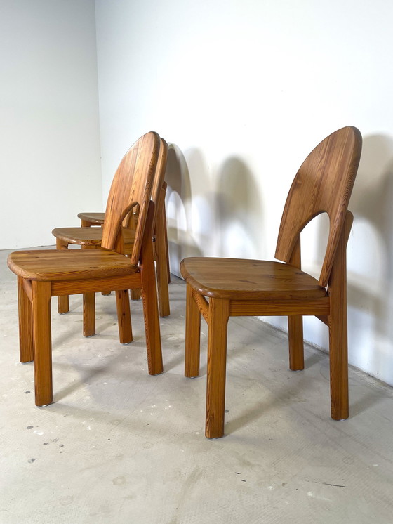 Image 1 of 4 Pine Dining Chairs In Nils Koefoed Style