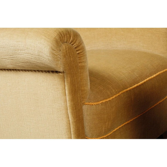 Image 1 of Pair of vintage Art Deco velvet armchairs, 1940s