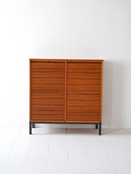 Vintage Filing Cabinet With Tambour Doors