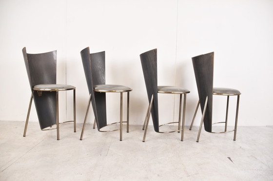 Image 1 of 4x Frans Van Praet Vintage dining chairs