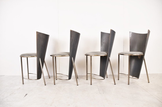 Image 1 of 4x Frans Van Praet Vintage dining chairs